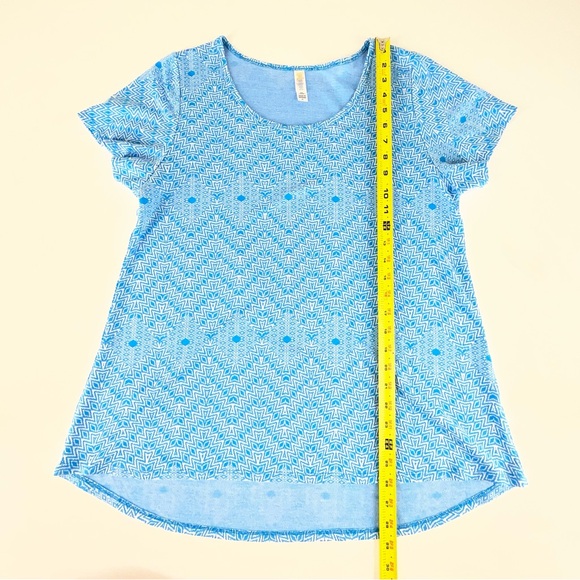 LuLaRoe Womens Classic T Short Sleeve Tee Blue Geometric Minimalist Pattern | XL - Picture 5 of 8